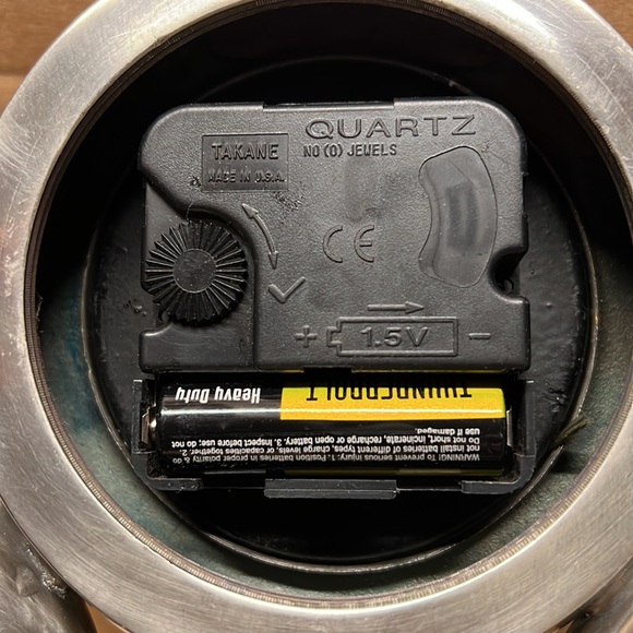 BOMBAY CO. Pewter EDMOND Clock Quartz Desk Granite Base - Picture 6 of 6